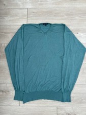 Tommy Hilfiger Men  s Green Cashmere Blend Sweater Size M Made in Italy Pullover