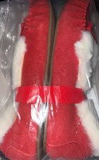 Talbots Genuine Suede w/Faux Fur Moccasin Slippers Size 10M Ruby NEW