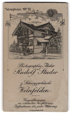 Fotografie Rudolf Studer, Weinfelden, Schwyzerhüsli 3, Ansicht Weinfelden, Atel 
