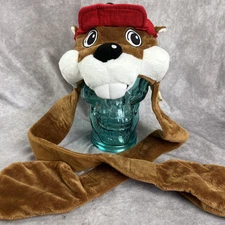 Buc-cees Beaver Plush Animal Winter Hat Adult Beanie Flaps Ski Ear Flap JAAG