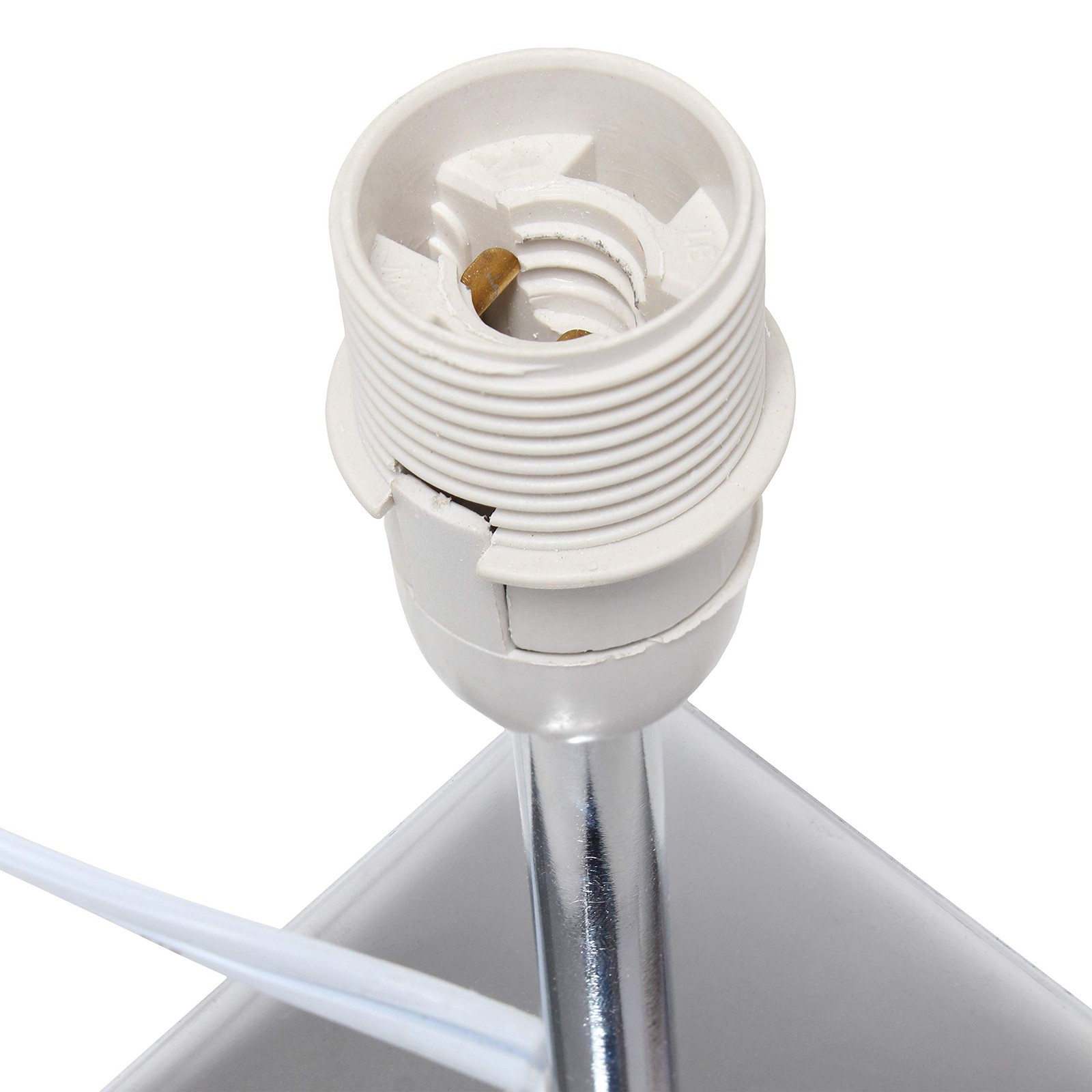 LT2062-PRP Mini Chrome Squared Empire Fabric Shade Table Lamp, Purple