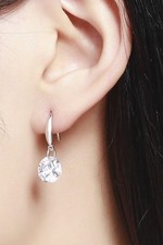 Sterling Silver Cubic Zirconia Dangle Small Earrings