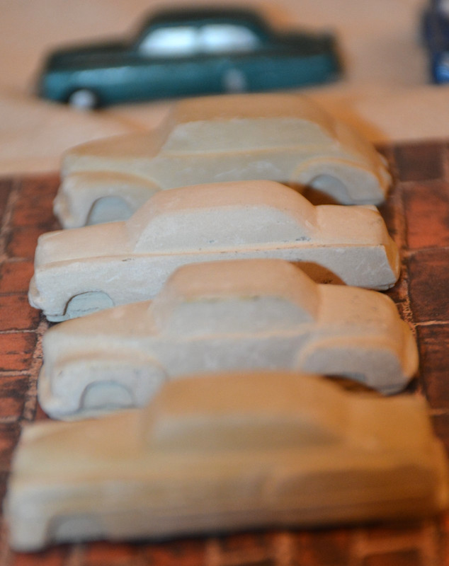 Handmade Plaster Car Collection 1930-1950 Classic Automobile Model America Toy~4