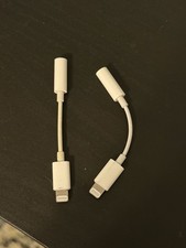 Two Apple IPhone Lightning To 3.5mm Headphone Jack Adapters Model A1749