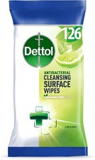 Image of Dettol Antibacterial Lime & Mint Cleaning Wipes - 126 Count | Germ Protection, F