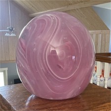 Gentile - Pink & White Swirl Art Glass Paperw...