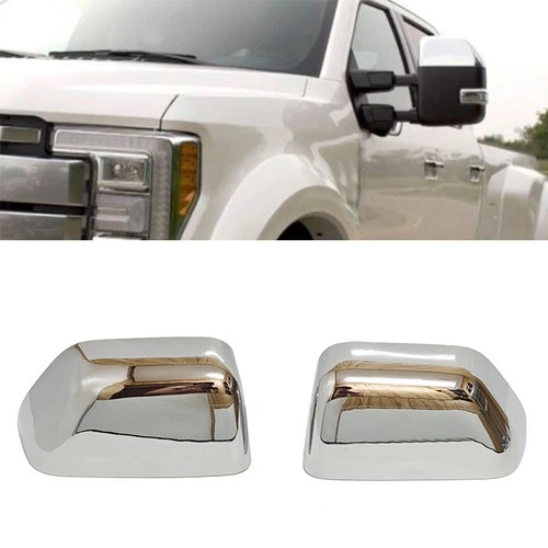 Chrome Side Mirror Covers Add-on Style Fit Ford F250 Super Duty 2018 2019-2022