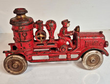 RARE ANTIQUE HUBLEY CA 1920'S CAST IRON FIRE PUMPER TRUCK