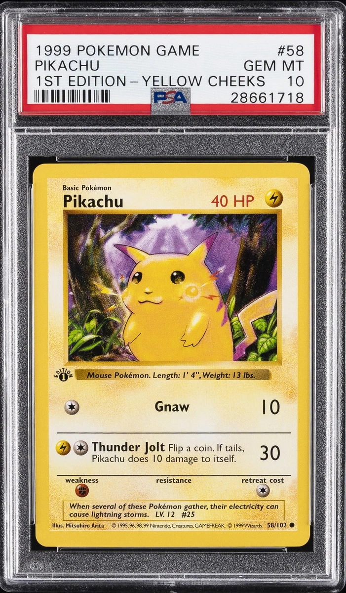 Pokémon TCG Base Set Pikachu Grade 10 Individual Collectible Card