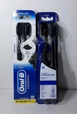 2 Packs Of 2 Oral B Charcoal Infused Bristles Medium Toothbrushes Black