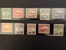 Antigua 1938-51 SC #84-93 (ensemble jusqu'à 5'), MH COMME NEUF articulé, CV US $51.20