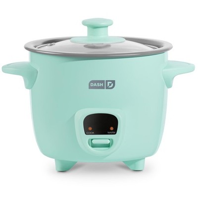 Dash Mini Rice Cooker, 2-Cup Removable Ceramic Nonstick Pot, Aqua AQUA CERAMIC
