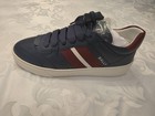 Men's NWB $490 Bally Rebby Sneakers  10 US Navy w/ white soles and logo lace-ups — photo 4