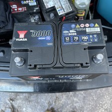 YUASA 9000 AGM CAR BATTERY, GOOD CONDITION STOP/START FOR JAGUAR VAUXHALL PORCHE