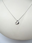 B. David 14K White Gold Heart Pendant Necklace 18" in Box 0.8 Gr [N133] — photo 3
