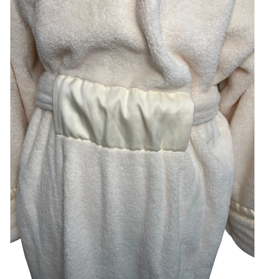 Josie Plush Robe XL Womens Cream Soft Cozy Lounge Spa Bath Sleepwear - Image 4 of 4