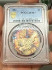 1882 Morgan Silver Dollar $1 PCGS AU58+ End Roll Toner EOR POP4 Rare PQ