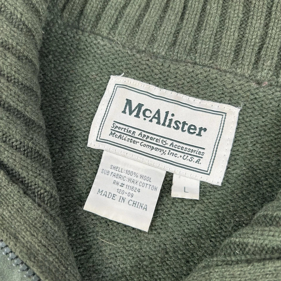 Original McAlister Hunting Waxed Cotton Upper Duration Wool Sweater Mens Large - Image 3 of 4