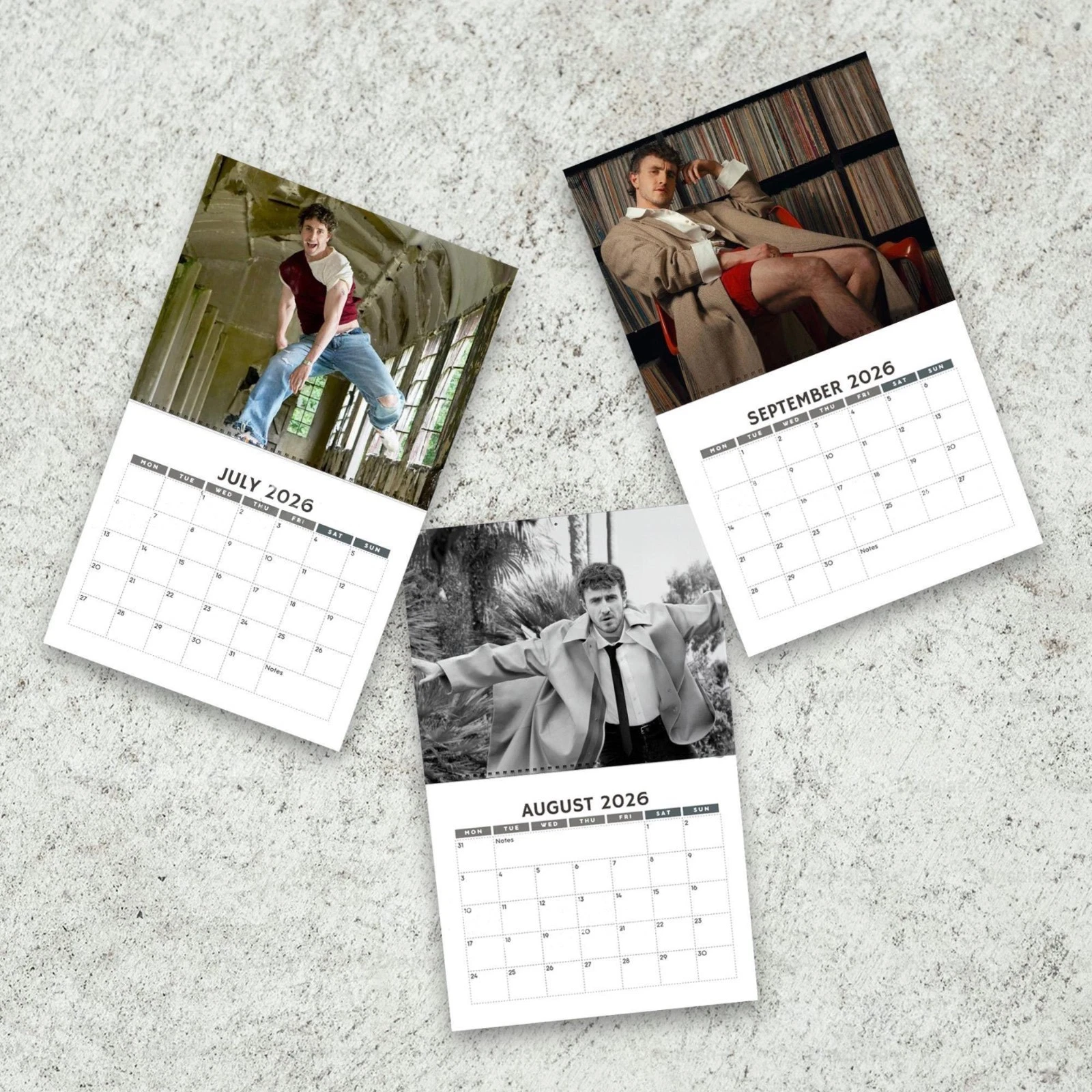 Paul Mescal 2026 Wall Calendar Planner, Paul Mescal Celebrity Merch