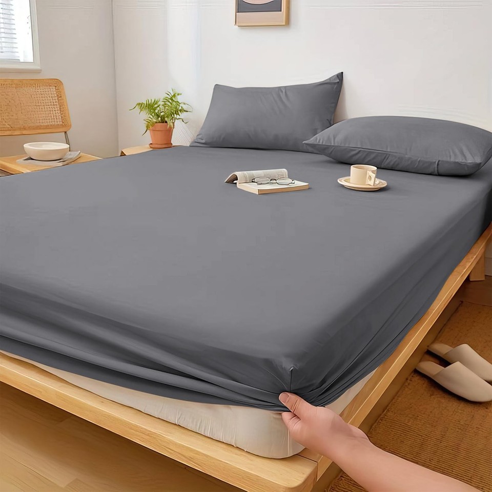 BedLooms Single Fitted Sheets 2 Pack Grey (91x190cm) up to 25cm Deep ...