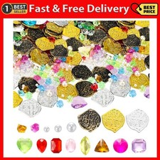 319 Pcs Pirate Treasure Pirate Gold Fake Coins Plastic Pirate Gems and Jewels