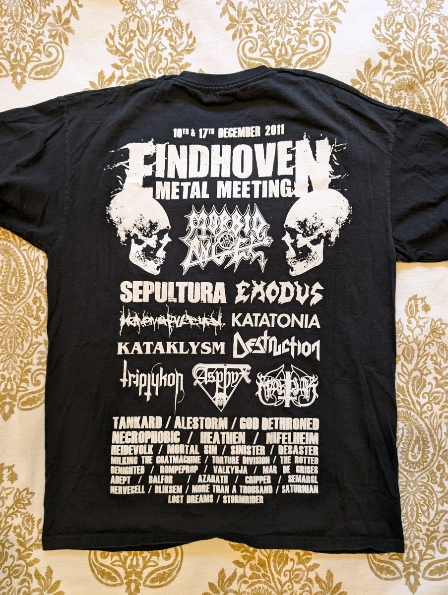 Vtg. 2011 Eindhoven Metal Meeting Fest T-Shirt Black Size L. Sepultura, Exodus View 4