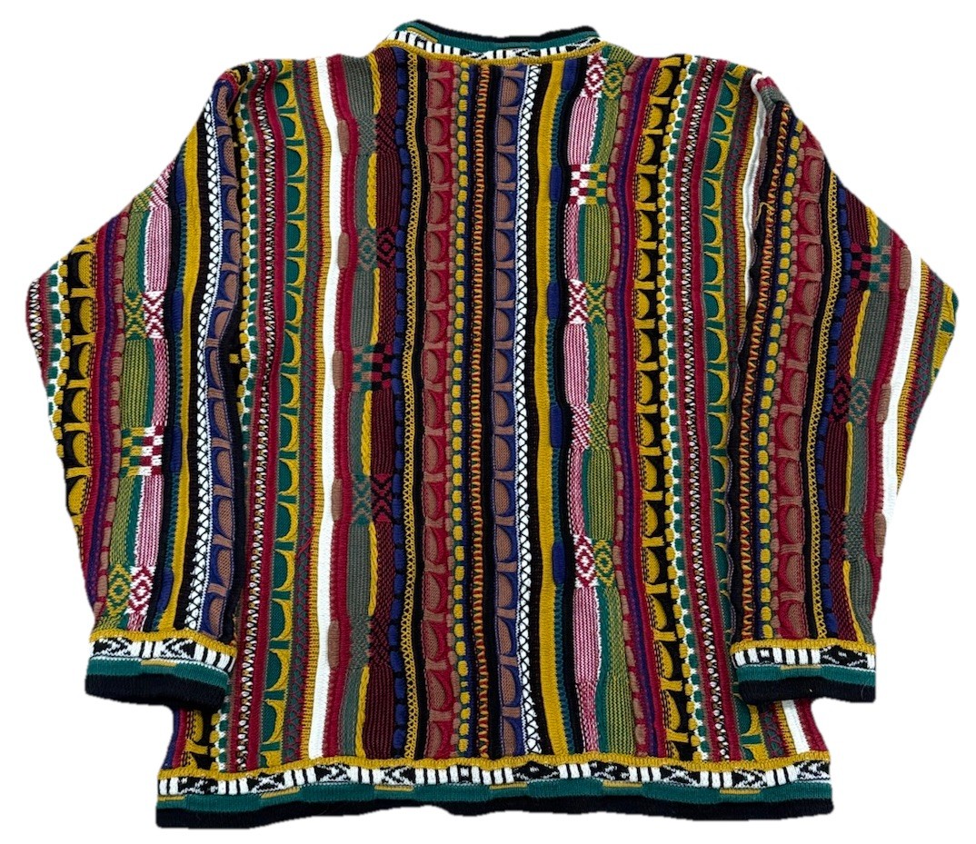 Vintage Coogi Style 90s Sweater Rainbow Rare Grail 3D Knit Multicolor Large image 2