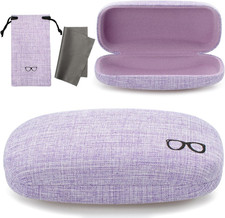 Hard Shell Sunglasses Case, Large Linen Fabric Protective Glasses Case for Men W