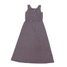Talbots Womens Navy Pink Floral Geometric Keyhole Maxi Dress Large Sleeveless L