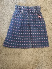 Vintage Oshkosh Jean Skirt With Pockets Pink Bows 6x girls