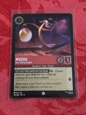 FOIL Lorcana Reign of Jafar - Mushu - Fast-Talking Dragon - 130/204 - M/NM FOIL