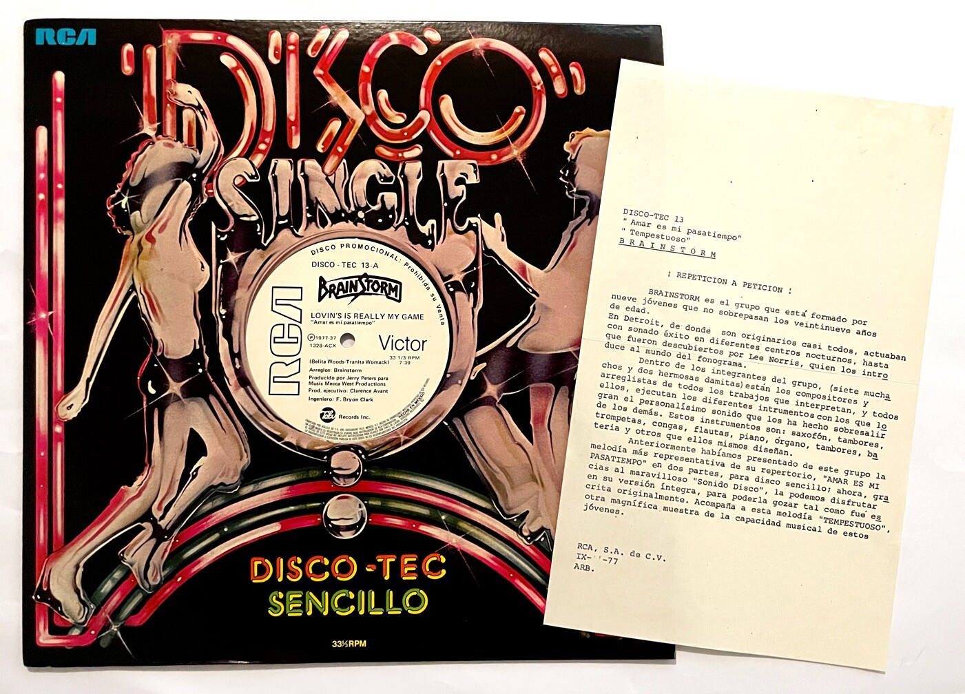 BRAINSTORM Lovin' Is Really My Game 12" VINYL PROMO SINGLE 77 MEXICO TEXT  PRESS | eBay