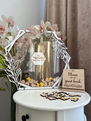 Handmade wedding hexagon guest book Alternative 50-150 inserts( Mix)