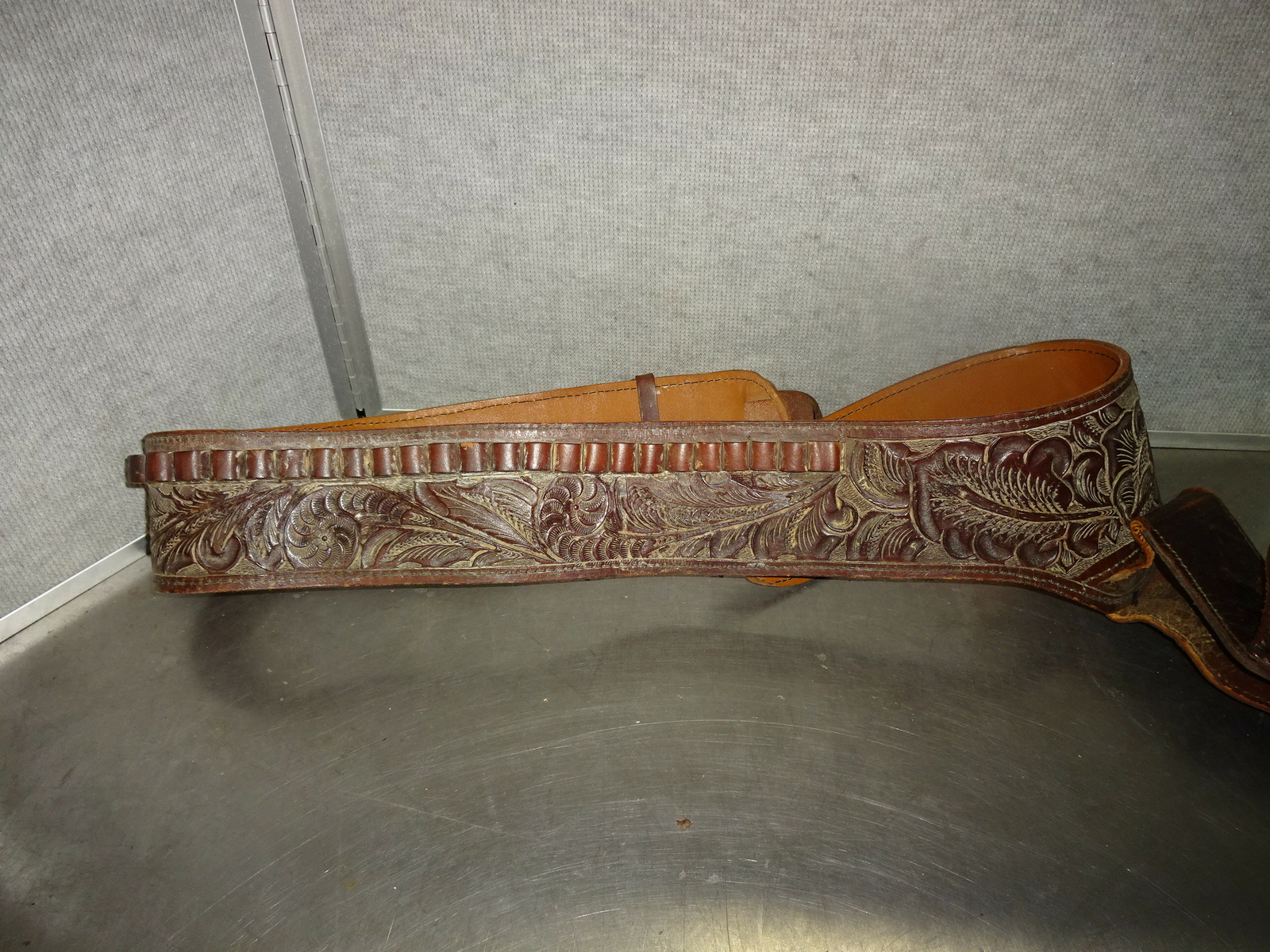 Vintage Tooled Leather 38/42 Gun Holster Belt Made in Mexico eBay