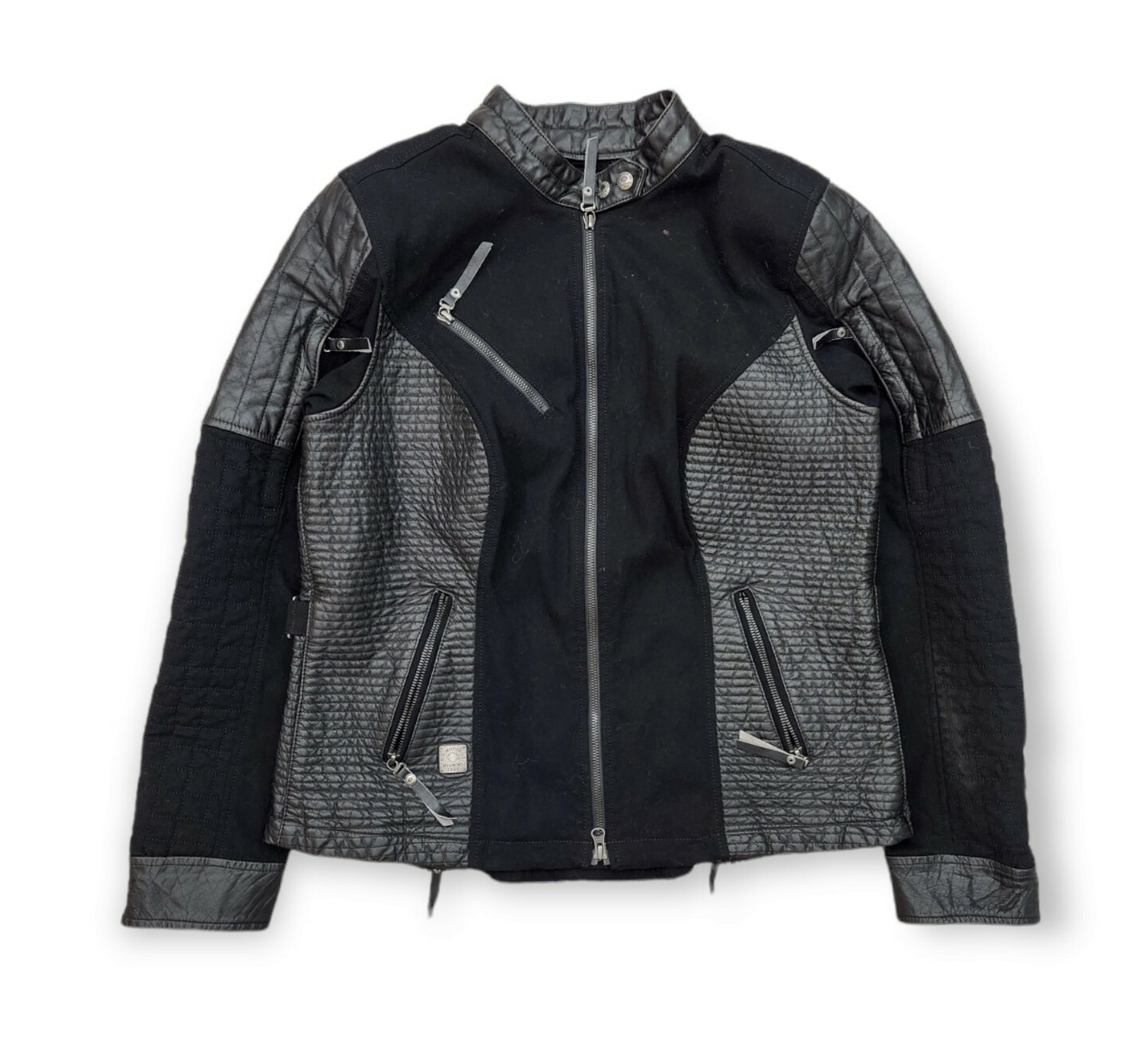 Chaqueta Moto Harley Davidson Cuero Buffalo Genuino Cremallera Completa Negra Mujer XL