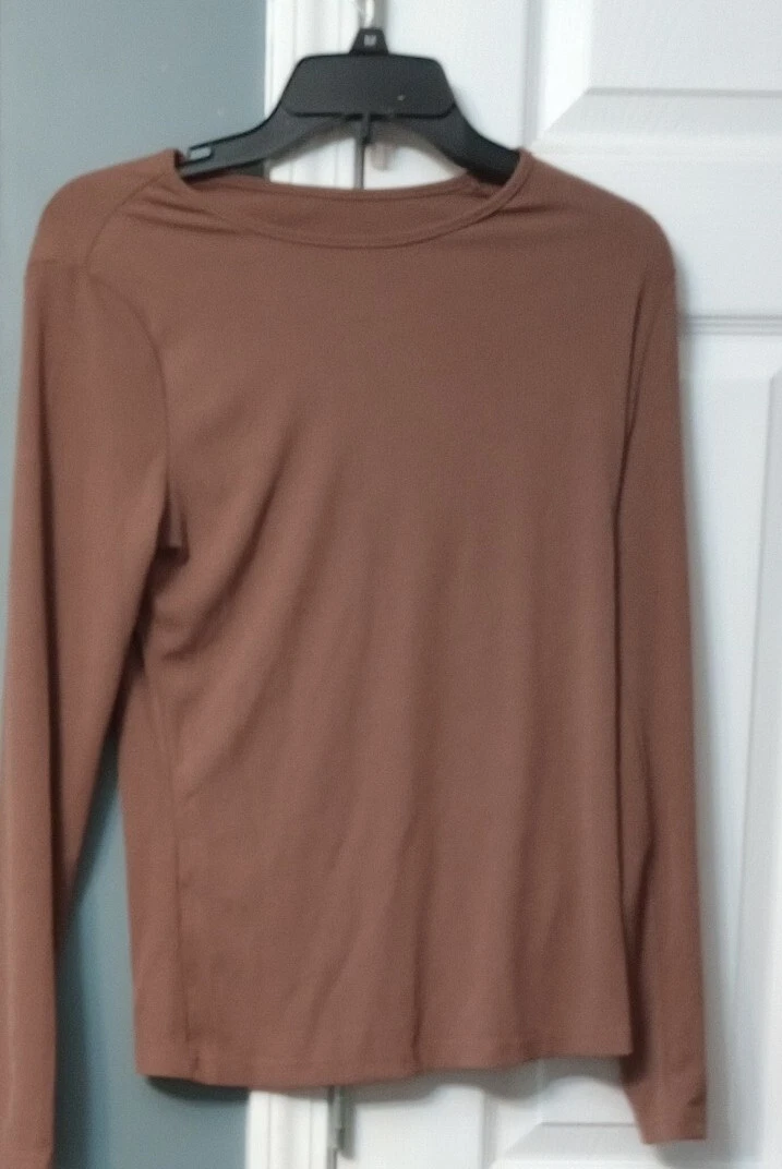 Brown long 2025 sleeve shirt