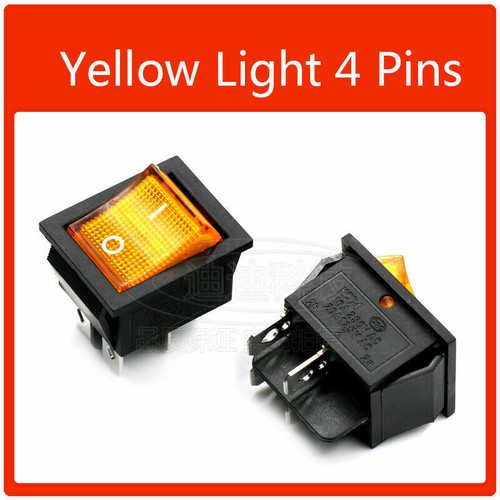 Interruptor basculante rectangular de 4 pines/6 pines encendido/apagado interruptores LED iluminados para coche barco - Imagen 10 de 16