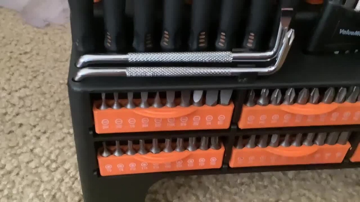126PC Magnetic Screwdriver Set w/Plastic Racking Organize ‎Chrome