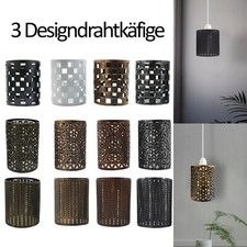 Lampenschirm E27 E14 Käfig Deckenleuchte 4cm Lochmaß Metall Hängelampenschirm