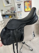 Ideal Patriot Jump / XC Saddle – 18” Wide – Black Buffalo Leather