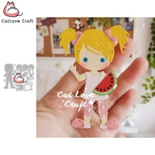 Summer Girl Watermelon Metal Cutting Dies Scrapbooking Card Making DIY Craft
