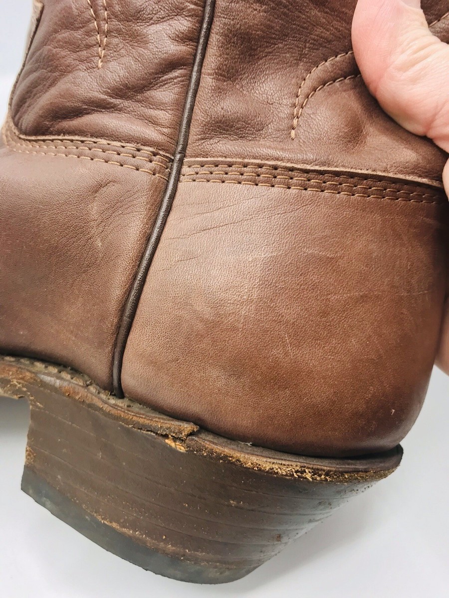 Vintage Stewart Hand Made 1977 Brown Western Boots w Toe  display picture 2