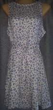 American Eagle Outfitters Blue Ditsy Floral Belted High Neck Sundress Small NWT
