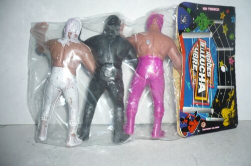 Mexican Lucha libre Toy - Wrestler Package Of 3 Figures Plastic - Made In Mexico - Picture 5 of 11
