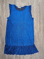 Mango Blue Shimmer Cocktail dress / Party dress Ruffles Size M