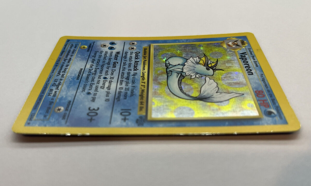 Vaporeon 1st Edition Holo Rare 12/64 Jungle Set Vintage Vaporeon 1st Edition Holo Rare 12/64 Jungle Set Vintage