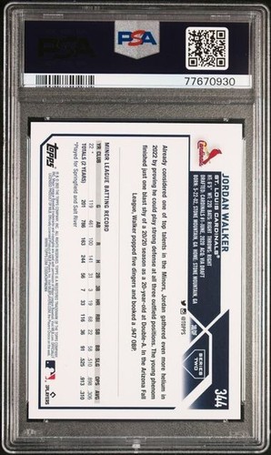 PSA 9 2023 Topps Series 2 Baseball 344 Jordan Walker RC St. Louis Cardinals - Bild 2 von 2