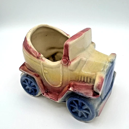 Shawnee Pottery Car Small Planter Vintage 1950s Yellow Pink Blue USA 506