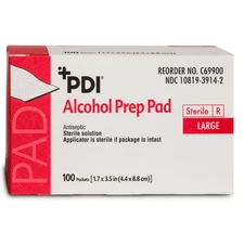 PDI Alcohol Prep Pad Sterile Large Nonwoven Gauze C69900 1 Box of 100