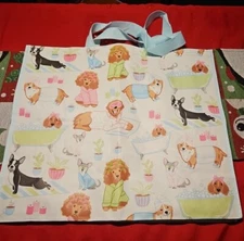 NEW PAMPERING PUPS SHOPPING BAG REUSABLE TRAVEL TOTE 19" X 18.5" X 7"